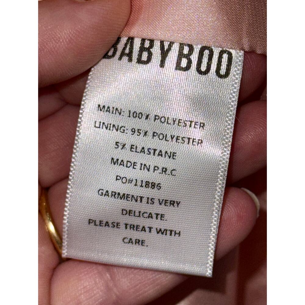 NWT Babyboo Abbey Blush Pink Bow Corset Fit & Flare Strapless Mini Dress Size S - Picture 12 of 14